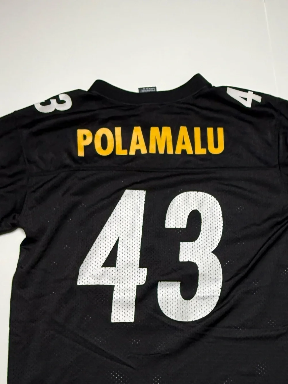 Reebok Pittsburg Steelers Troy Polamalu #43 Black Football Jersey size Large kid